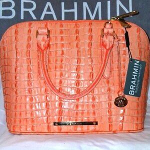 Brahmin Croc-Embossed Leather Bag